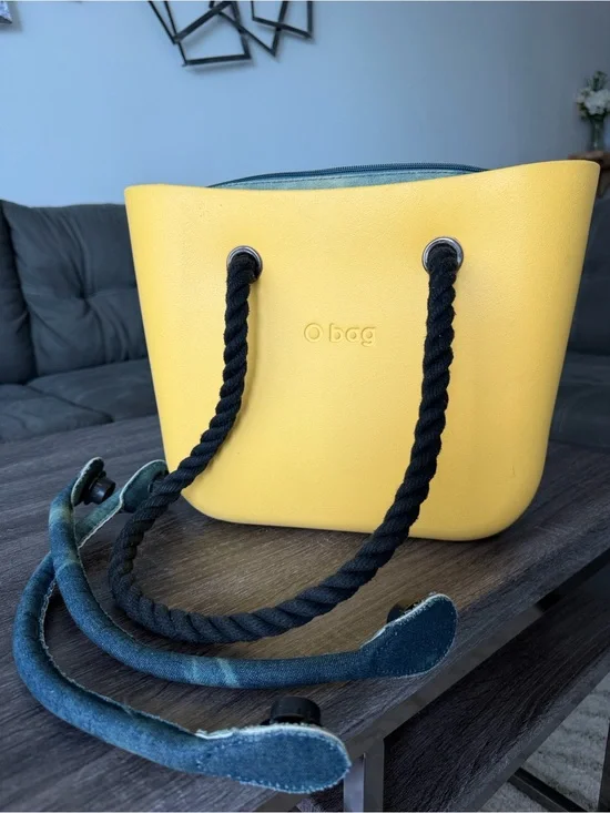 Italian O Bag Modular Tote with Extra Interchangeable Denim Handles