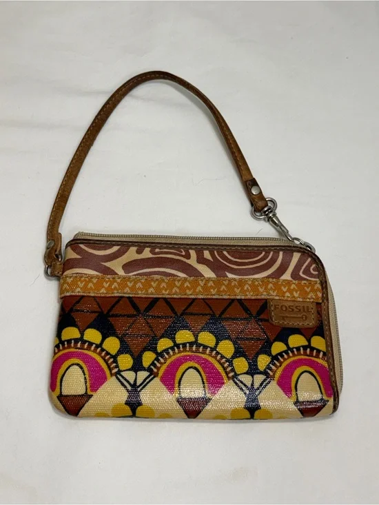 Fossil Key-Per mod geometric zip around small wallet wristlet