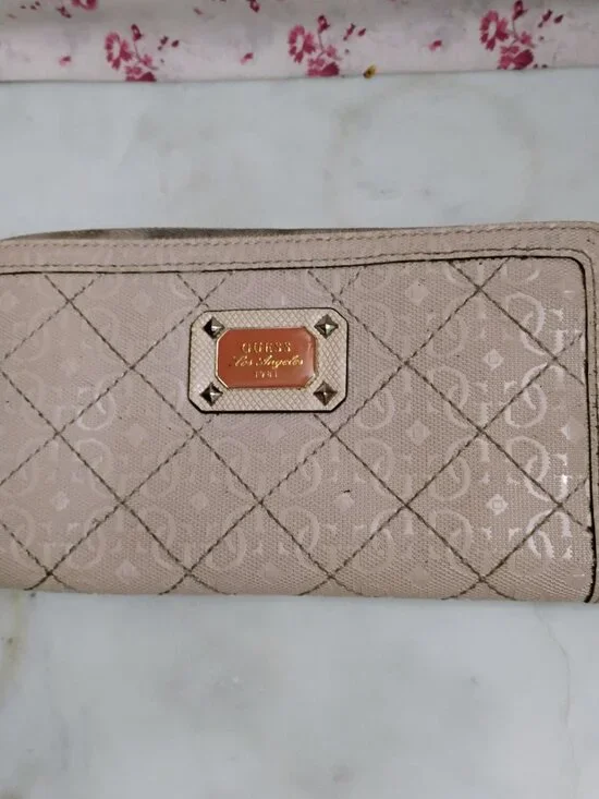 Pale Pink Guess Wallet Zippered