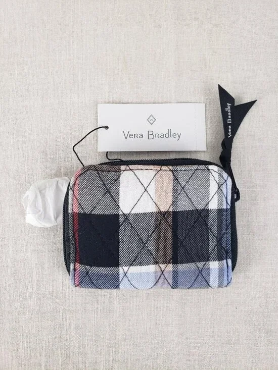 Vera Bradley NWT RFID Petite Zip-Around Wallet Perfectly Plaid