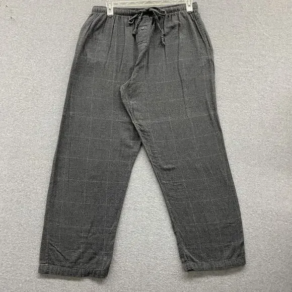 Polo Ralph Lauren Pajama Pants Mens XL Gray Windowpane Plaid Comfort Lounge
