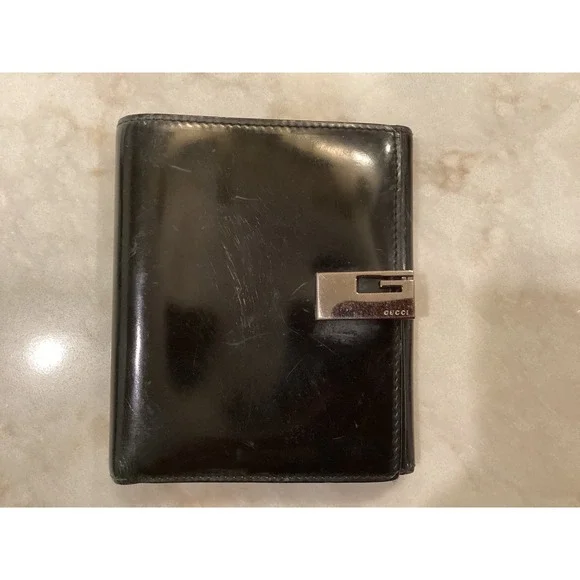 Gucci Black Leather Wallet‎ Coin Purse Card Holder Small