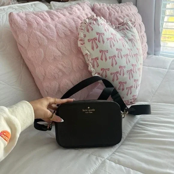 Black‎ leather Kate spade crossbody shoulder bag