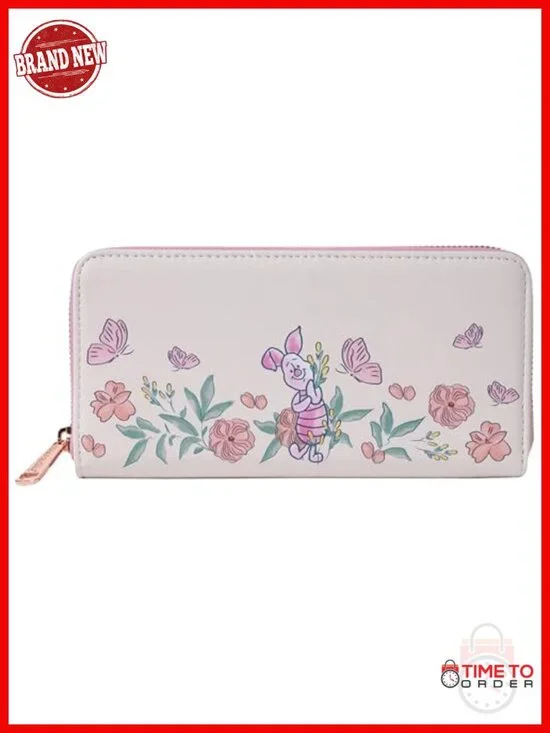 Faux Leather Zip Around Clutch Wallet with Coin Compartment