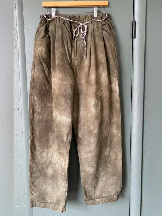 Dr. Collectors Relaxed Tie-Dye Chinos in Olive Brown