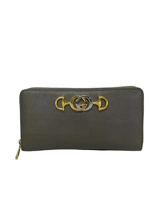 Gucci Zumi Gray Leather Long Wallet #278491G54B
