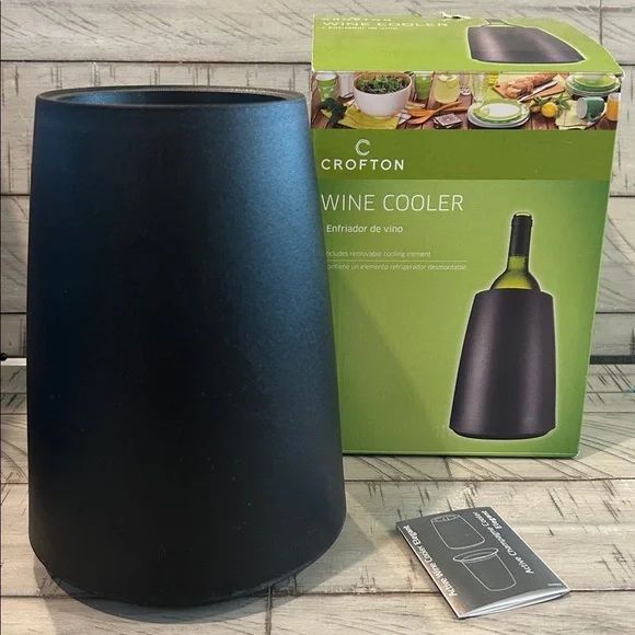 New Crofton Black Wine Cooler With Removable Cooling Element Convenient Quick