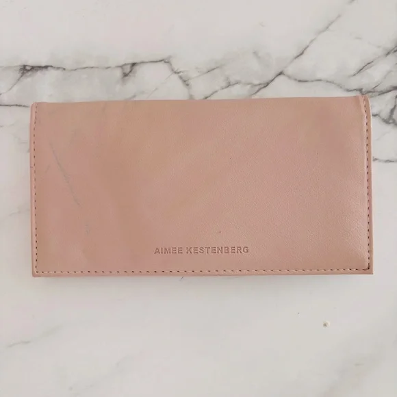 Aimee Kestenberg Marietta‎ Blush Pink Leather Bi-Fold Flat Long Wallet