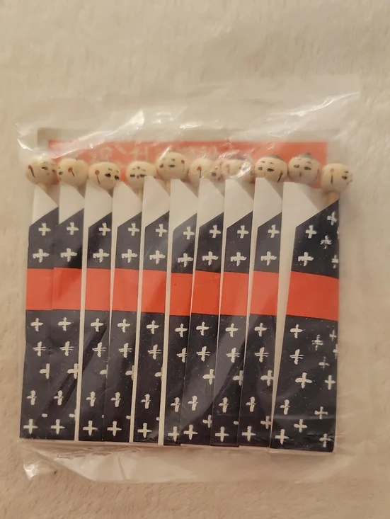 Vintage Sealed Pack of 10 Japanese Kokeshi Cocktail Appetizer Picks