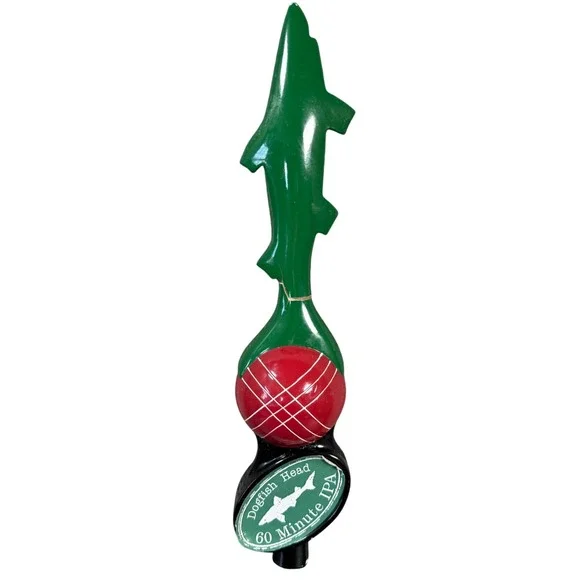 Dogfish Head 60 Minute IPA Beer Tap Handle Green Shark Red Globe Barware Decor