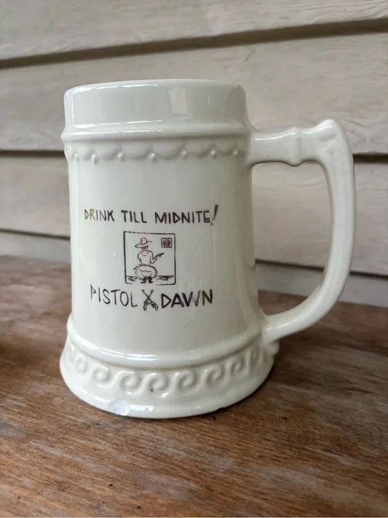 VTG ceramic beer stein features the 