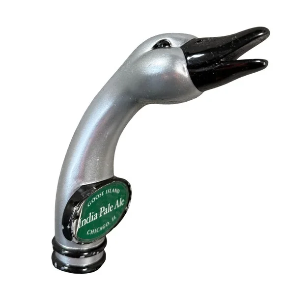 Goose Island IPA Beer Tap Handle Silver Goose Head Platinum Barware Collectible