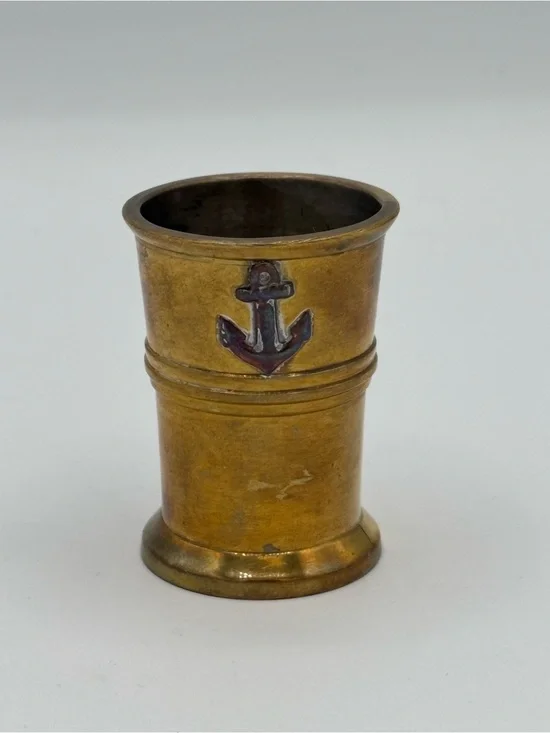 Vintage Brass Anchor Jigger Shot Cup Nautical Barware