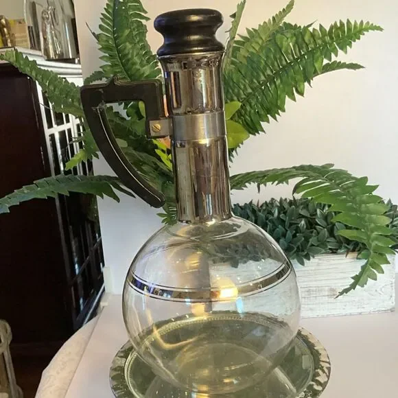MCM Inland Glass Company carafe coffee or wine; great Mid Century vintage look