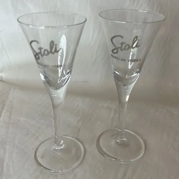 Stoli Russian Vodka 2 Ounces Each Shot Glasses Set Of 2 Included