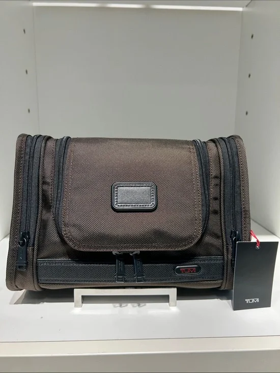 Tumi Brown Men's hanging Toiletry Bag with Black Trim