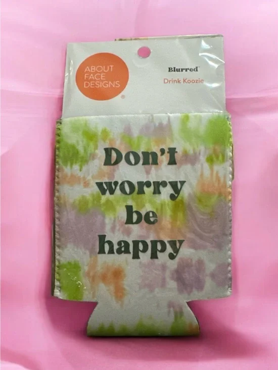 About Face Designs 'Don't Worry Be Happy' Tie-Dye Drink Koozie 1838