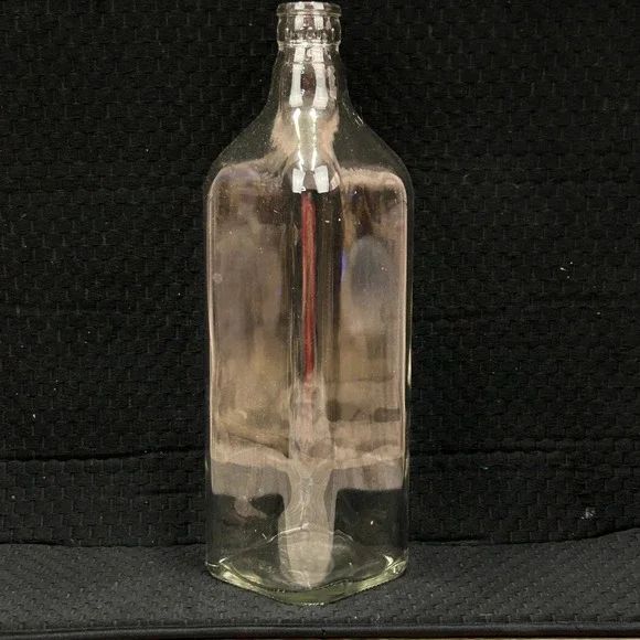 Vintage Clear Glass Square Liquor Oil Bottle 0.750 ml 10.5 Inch‎ DIY Decor