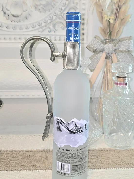 Vtg Brevettato E.P. Zing Italy Silver Plate Wine / Liquor Bottle Handle/Holder