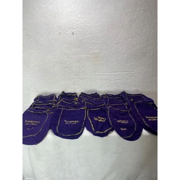 Lot of‎ 22 Seagrams Crown Royal Purple Velour Pouches