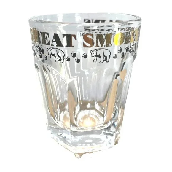 Shot Glass Great‎ Smokey Mountains Bears Paneled Tourist Souvenir