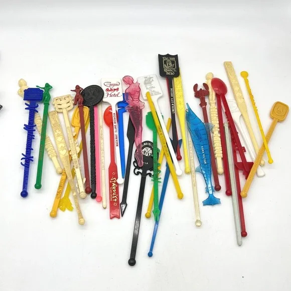 Vintage 150+ Swizzle Stick Lot Cocktail Stirrers‎ Harrahs Pan Am Retro Barware