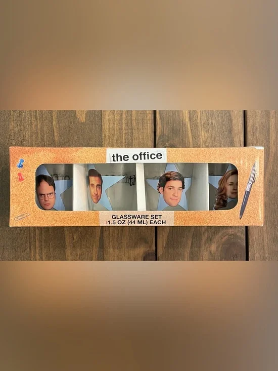 New! New in box “The Office” set of 4 shot glasses.