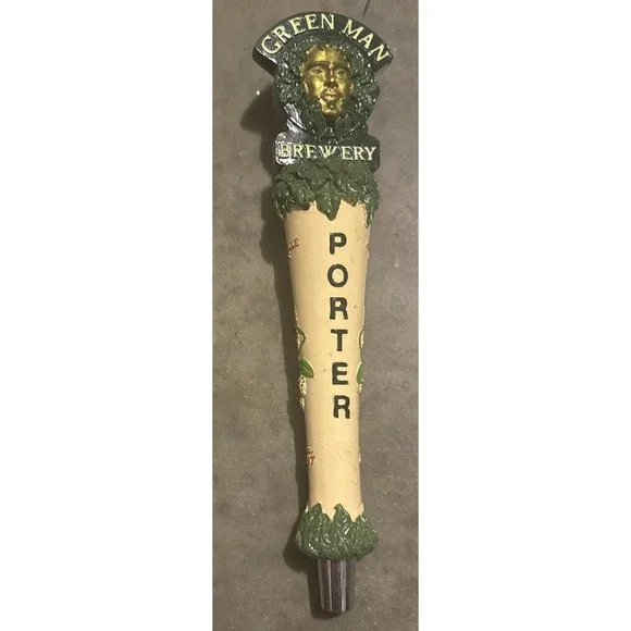 Green Man Brewing Porter Beer Tap Handle Figural Beer Tap Handle