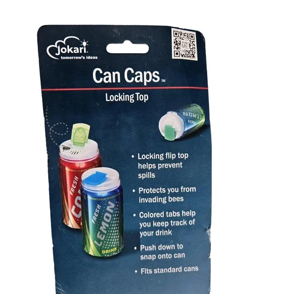 Jokari Can Caps‎ Locking Top 4 Pack Soda Can Covers Spill Proof Keep Bugs Out
