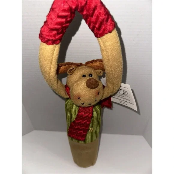 Primeware Blitz Reindeer Wine Sock Plush Bottle Cover Carry Me Handle NWT