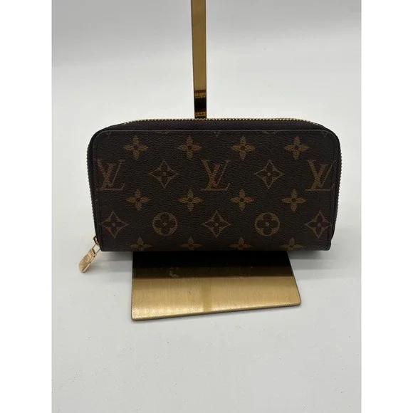 Louis Vuitton Zippy Organizer Unisex Brown Monogram Double Zip Wallet