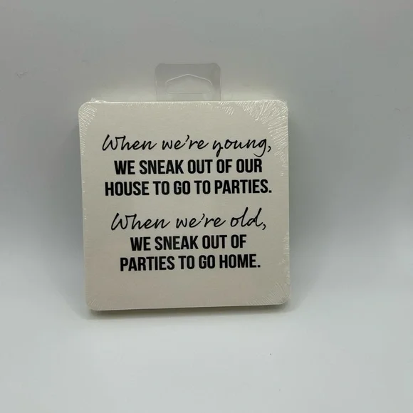 Party Coaster with Humorous Quote (pack includes 6 paper coasters)