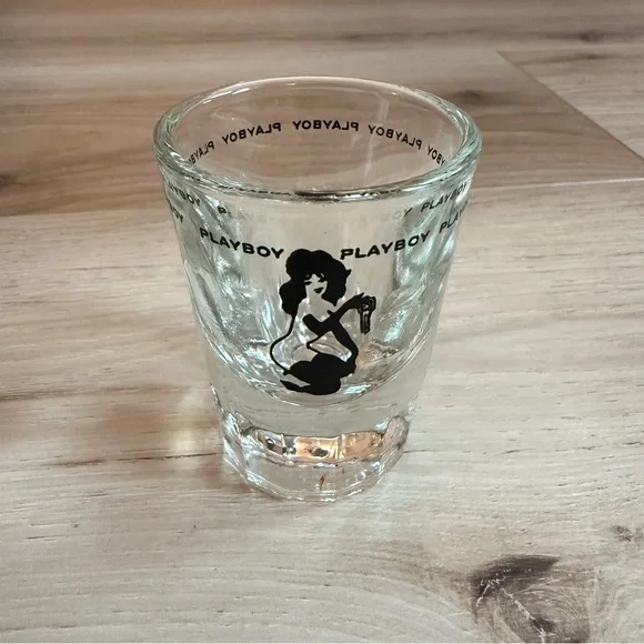 PLAYBOY Clear Shot Glass‎ with Black Silhouette