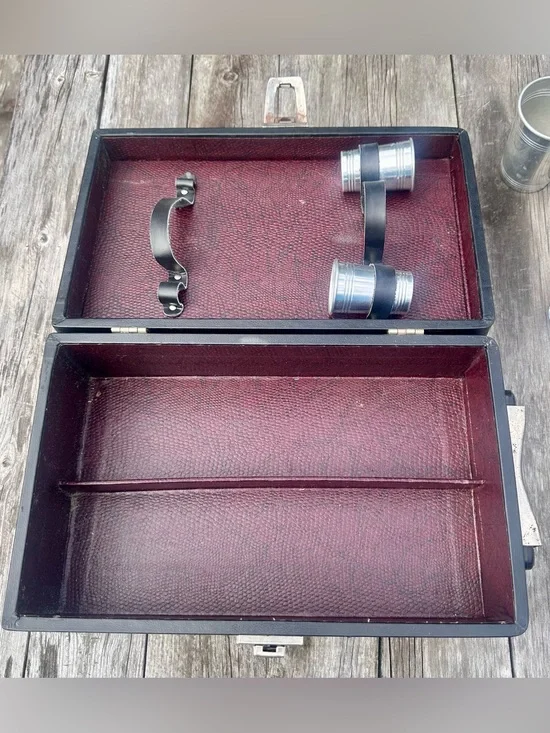 Vintage Ever-Wear Trav-L-Bar Portable Travel Bar Case Mid Century Cocktail Set