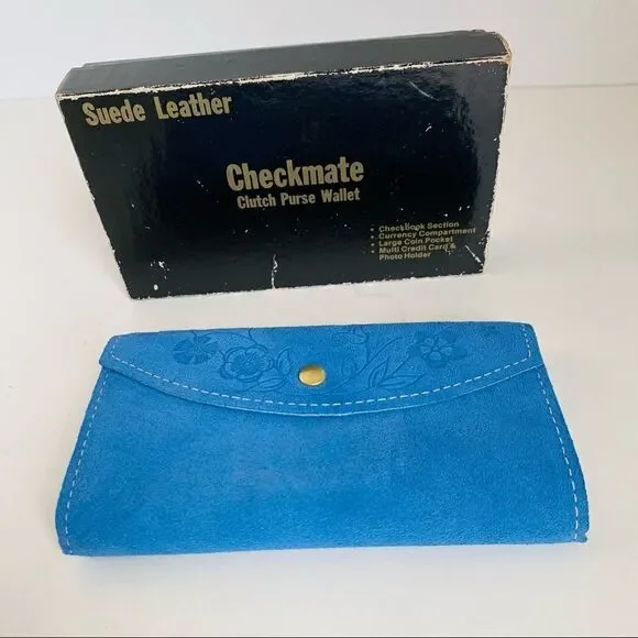 -‎ VTG Custom Craft Checkmate Suede Leather Wallet