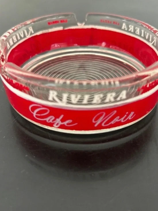 Riviera Las Vegas Ashtray Vintage Cafe Noir Lighthouse Delmonico Clear Red White