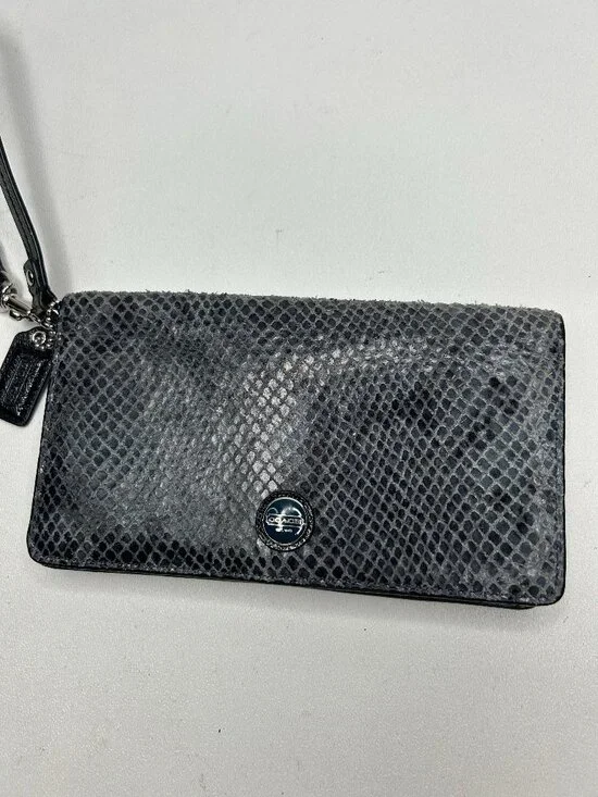 COACH 1941 Genuine Grey Snakeskin Leather Wallet/ Clutch/Phone