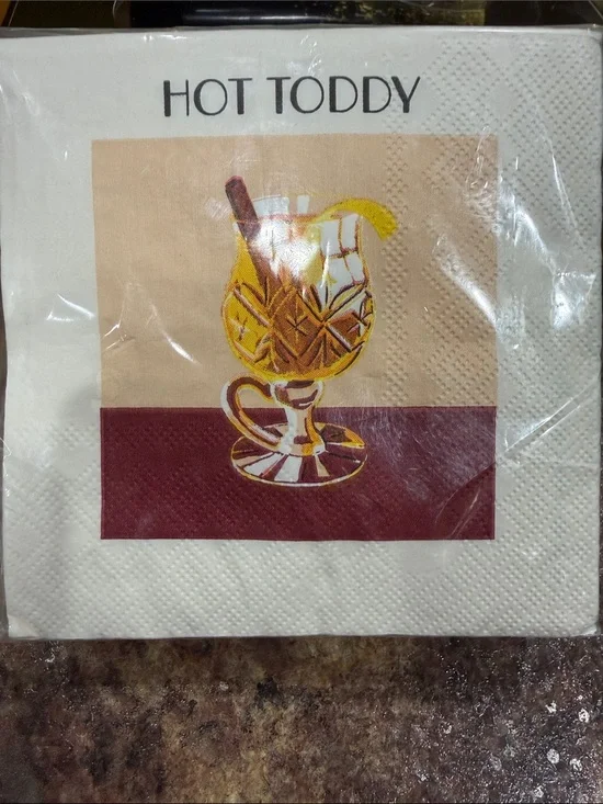 Beverage Napkins with Hot Toddy Recipe Print
