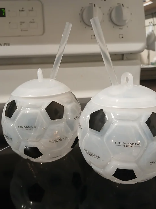 Football Soccer Ball Drink Tumblers (Set of 2)