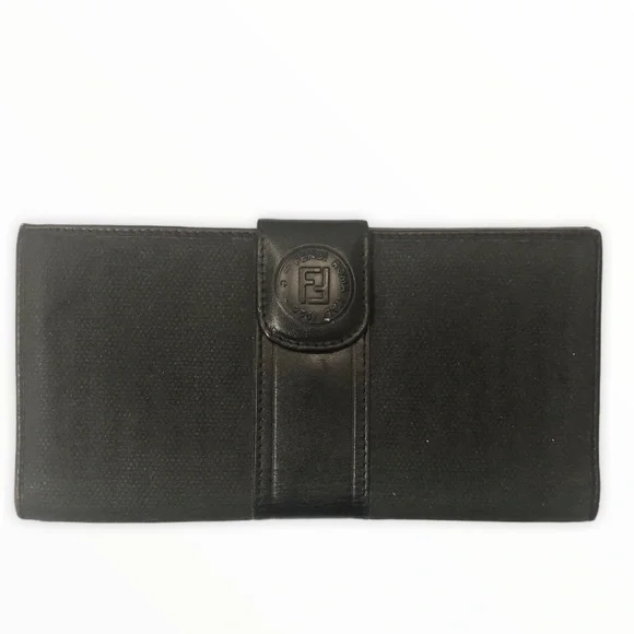 Fendi black vintage wallet authentic