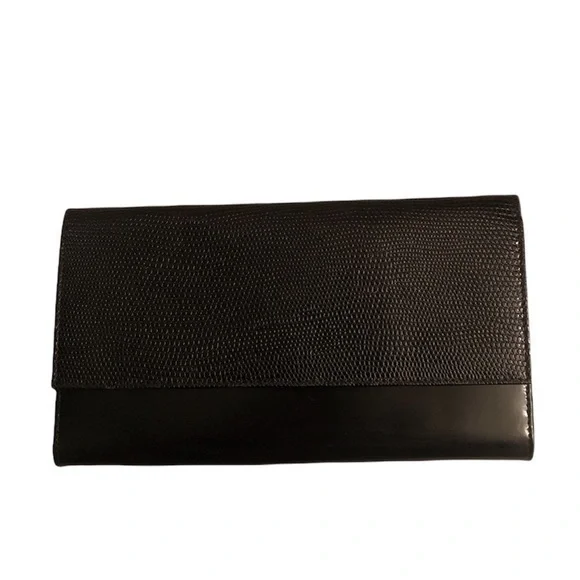 Joseph abboud black leather checkbook wallet