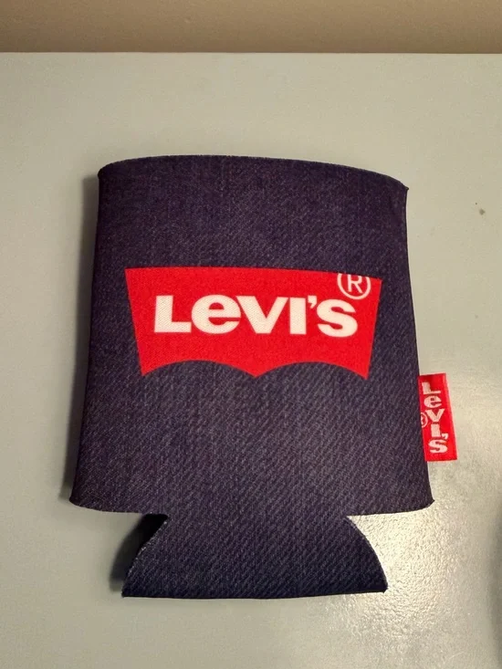 Levi's Navy Denim-Style Can Cooler with Red Logo Target Collab