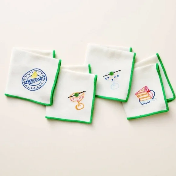 ♠️ 4ct Embroidered Icon Cloth Cocktail Napkins - Kate Spade New York x Target