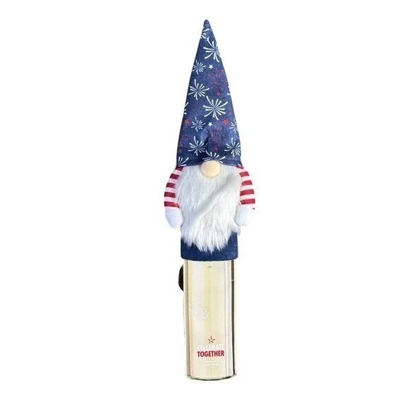 Celebrate Together Patriotic Blue Gnome Wine Cover 15