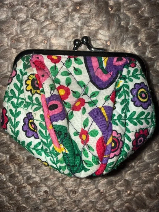 Vera Bradley Viva La Vera Pattern Mini Kiss Lock Change Purse