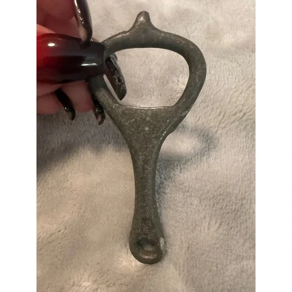 Vintage Cast Metal Bottle Opener‎ Rustic Bar Tool Primitive Patina