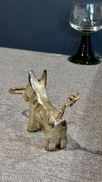 Vintage Scottish Terrier Scottie Dog Figural Corkscrew Metal Wine Bottle Opener