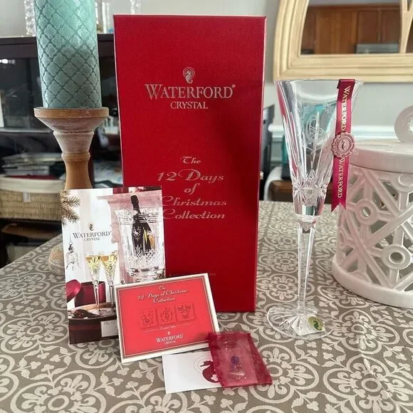 WATERFORD 6th Ed 12 Days‎ of Christmas 6 Geese a Layin Crystal Flute RosslareNEW