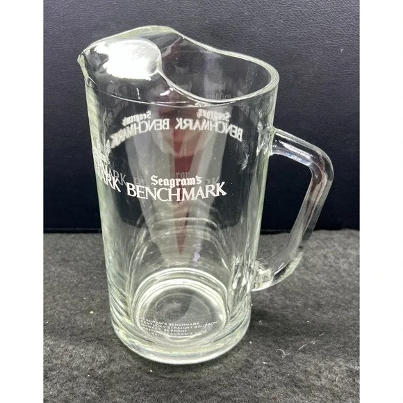 Vintage Clear‎ Glass SEAGRAM's BENCHMARK Pitcher