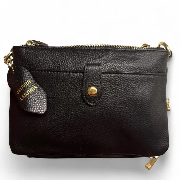 Roma Leathers Concealed Carry Crossbody Bag Black Leather CCW Purse